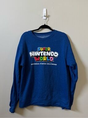 Super Nintendo World crewneck universal studios Hollywood blue sweatshirt